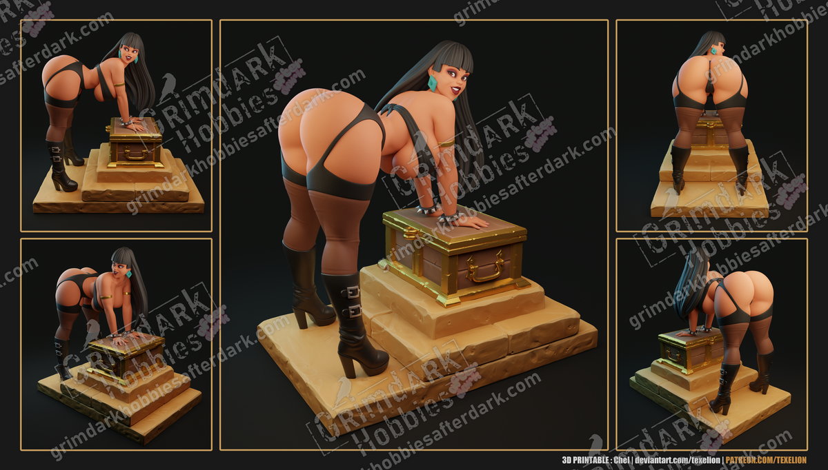 Chel resin pin-up figure kit by Texelion, 1:10 to 1:6 scale, view 1 of 6