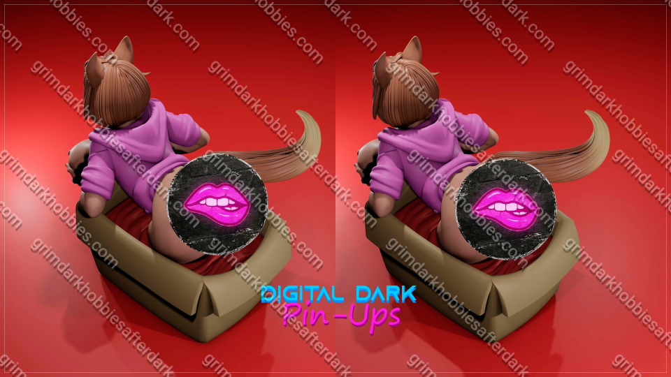 Digital Dark Pin-Ups Furry Nekomimi – 1:12 Scale Print-to-Order Model