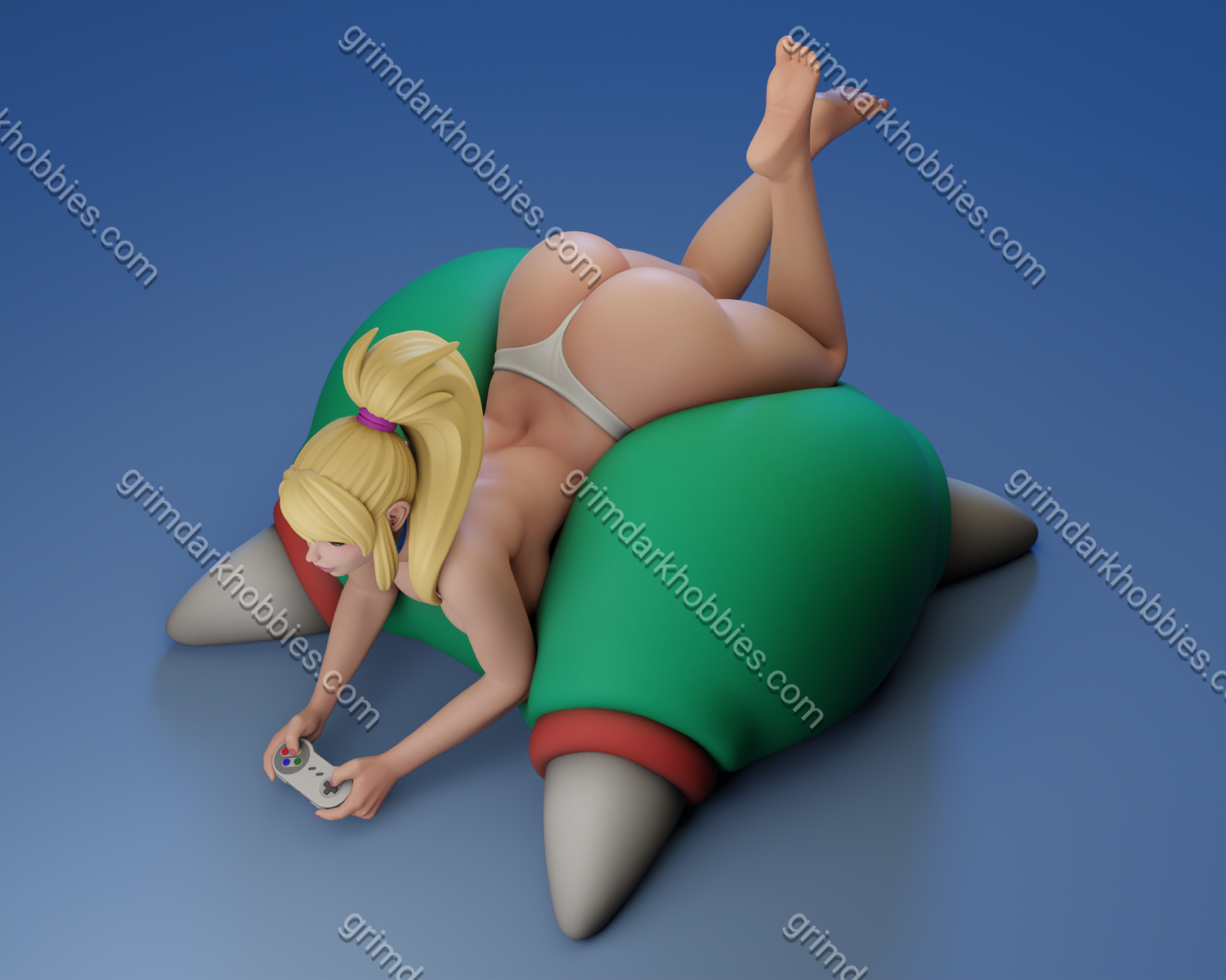 Texelion Relaxed Samus Fan Art – 1:12 Scale Print-to-Order 3D Printed Resin Model Kit