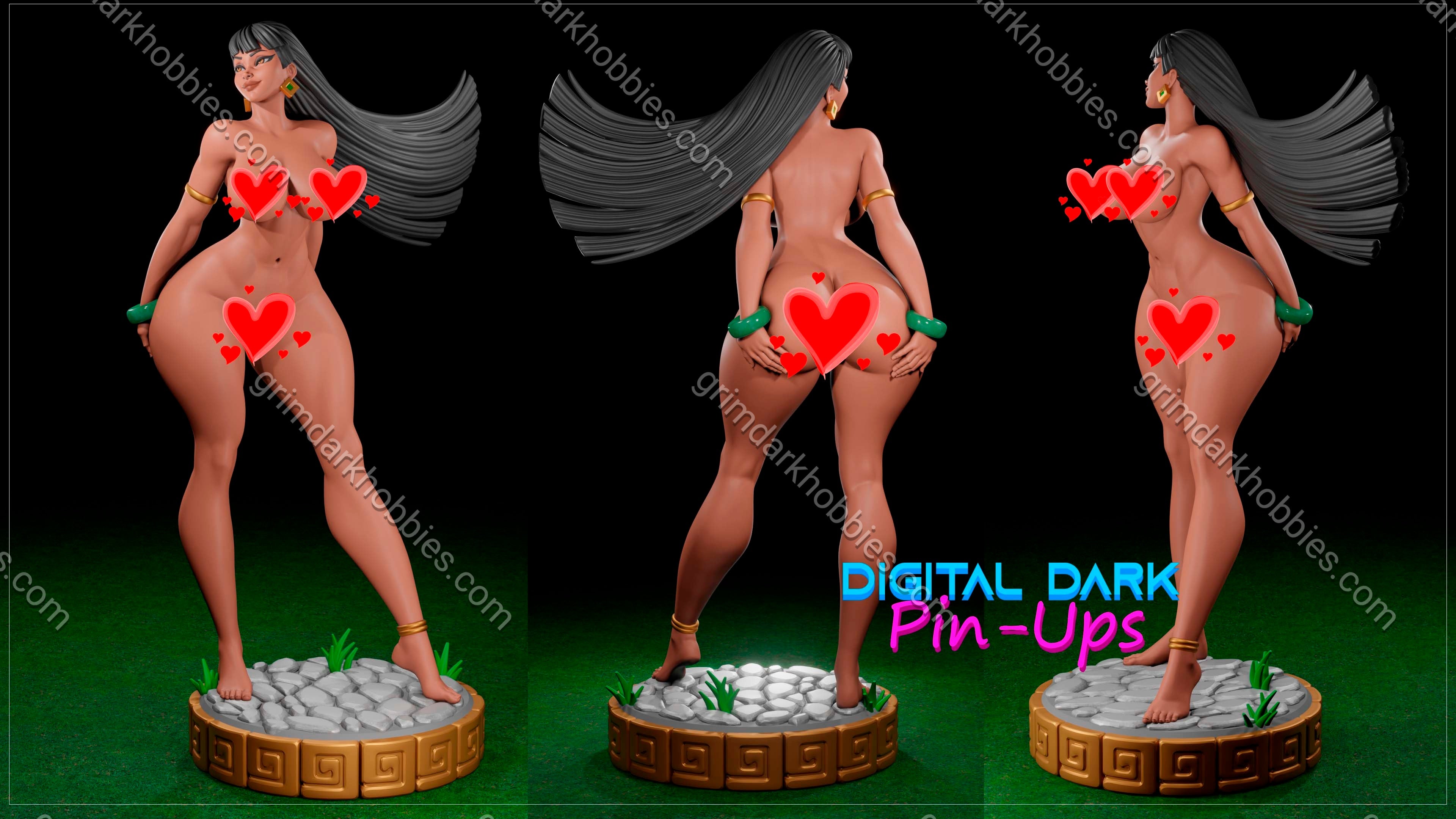 Digital Dark Pin-Ups Chel Fan Art – 1:12 Scale Print-to-Order 3D Printed Resin Model Kit