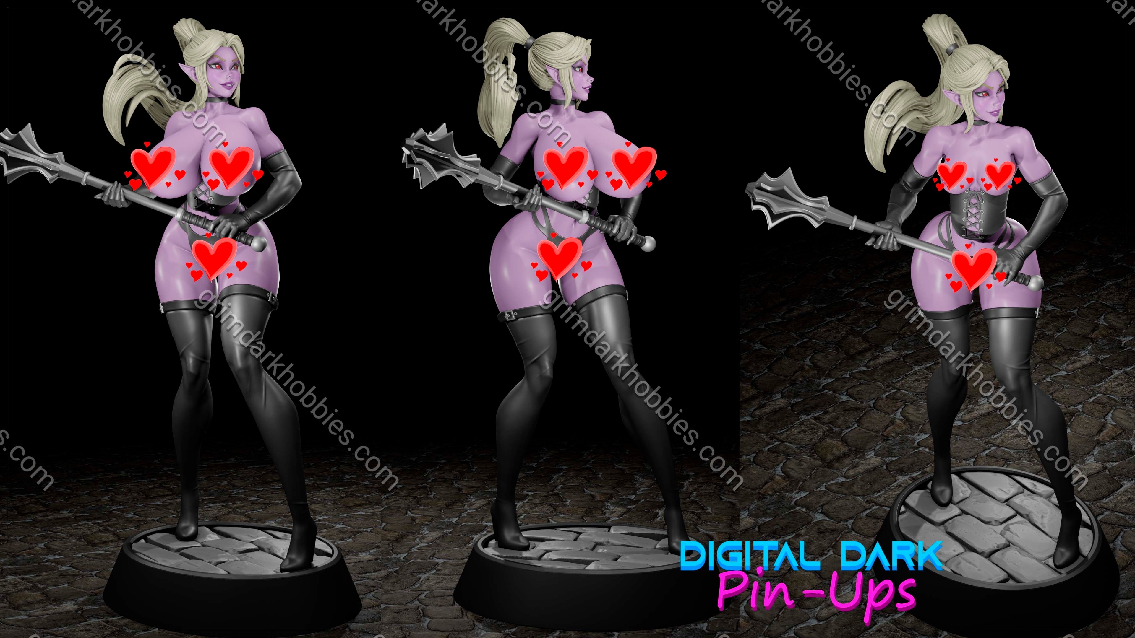 Digital Dark Pin-Ups Minthara Fan Art – 1:12 Scale Print-to-Order 3D Printed Resin Model Kit