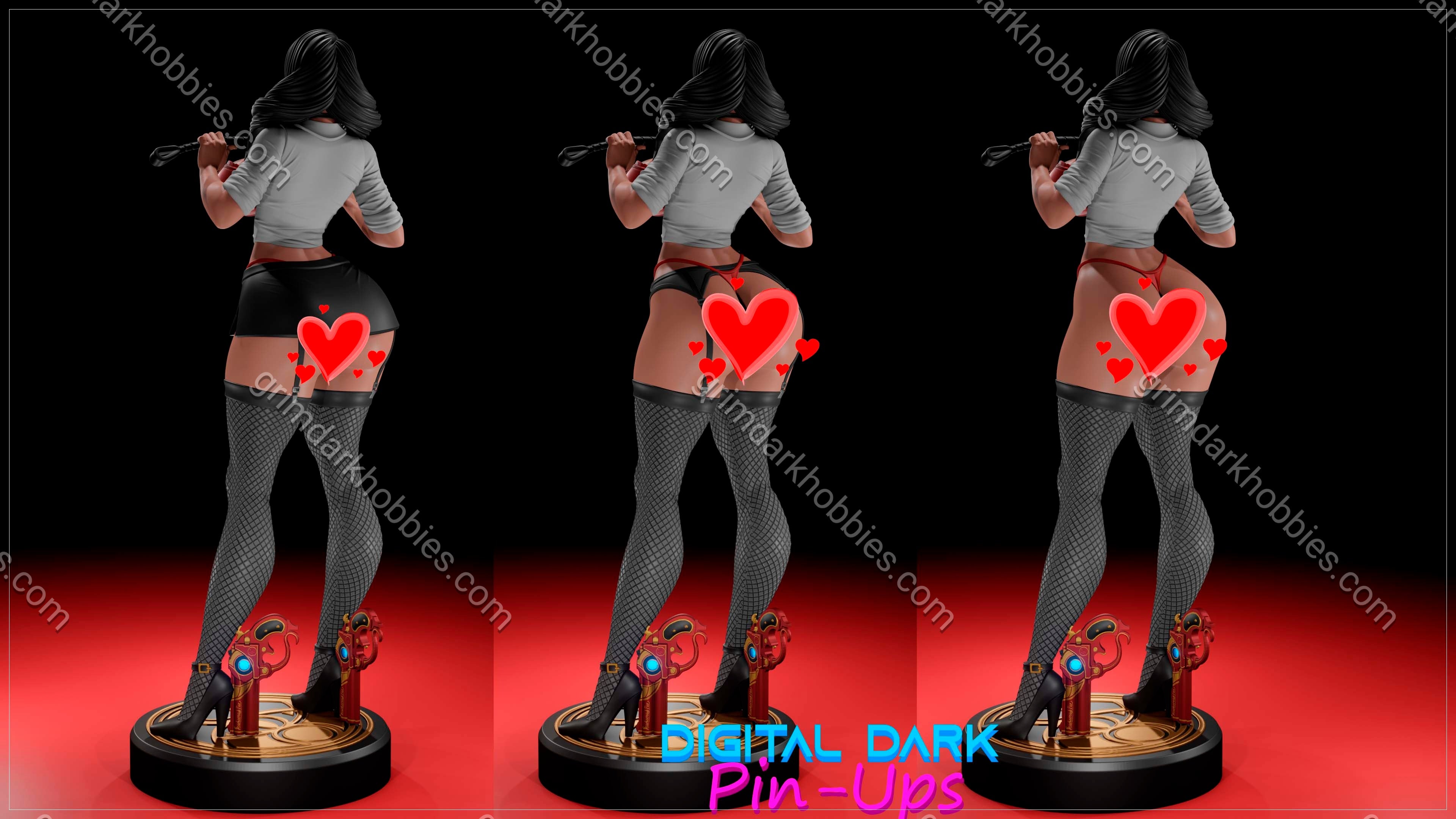 Digital Dark Pin-Ups Bayonetta Fan Art – 1:12 Scale Print-to-Order 3D Printed Resin Model Kit