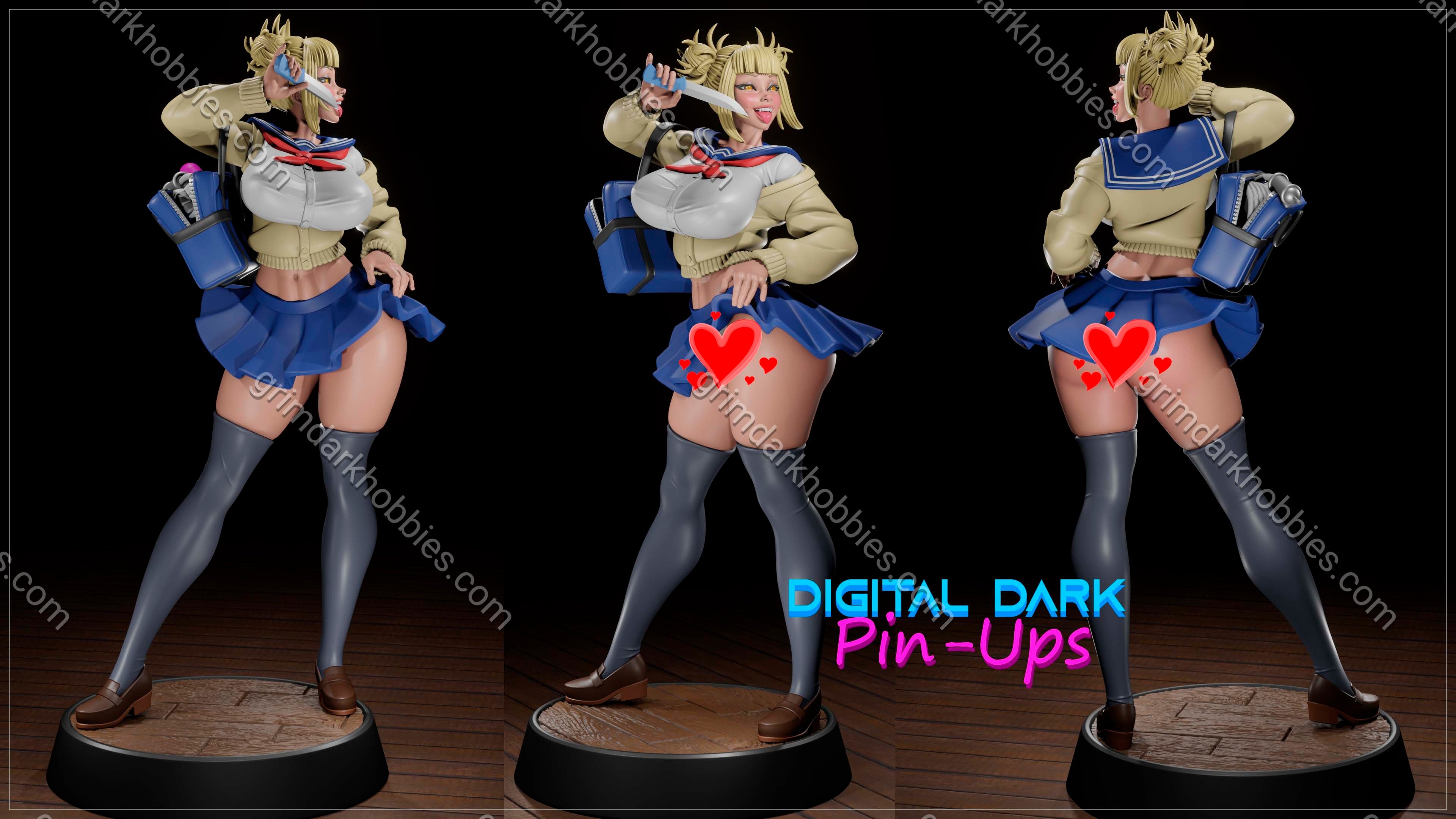 Digital Dark Pin-Ups Himiko Toga Fan Art – 1:12 Scale Print-to-Order 3D Printed Resin Model Kit