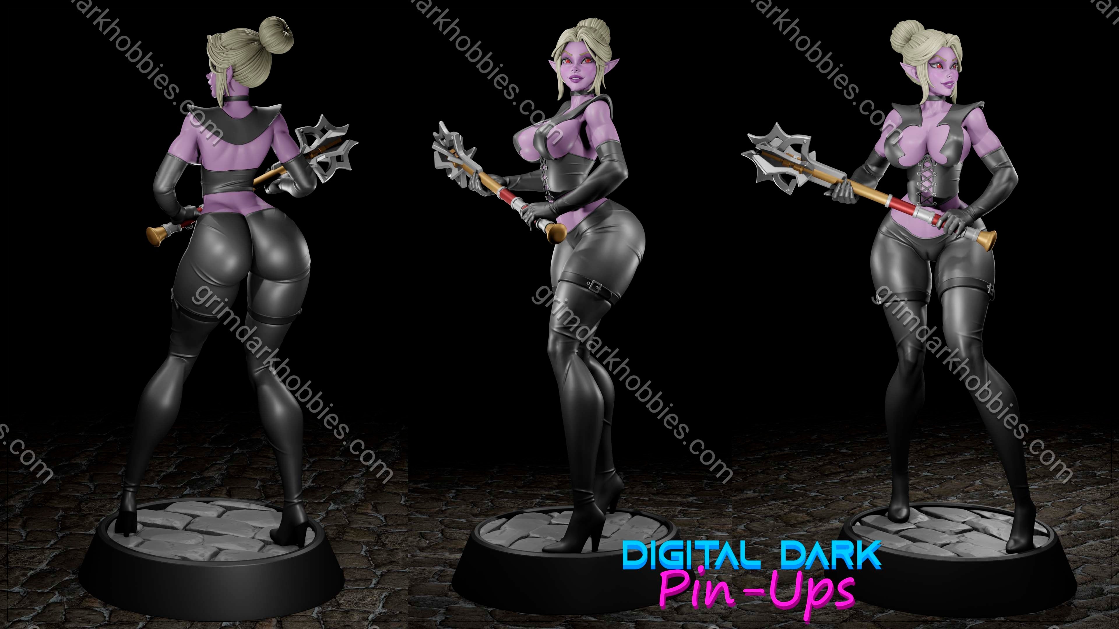 Digital Dark Pin-Ups Minthara Fan Art – 1:12 Scale Print-to-Order 3D Printed Resin Model Kit