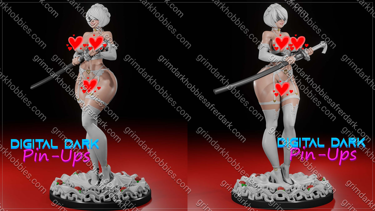 Digital Dark Pin-Ups Bride Pack Zelda, 2B, & Elf – 1:10-1:4 Scale Print-to-Order Model