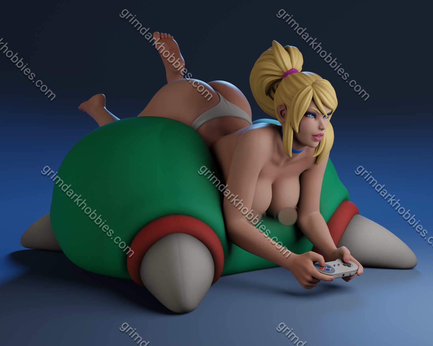 Texelion Relaxed Samus Fan Art – 1:12 Scale Print-to-Order 3D Printed Resin Model Kit