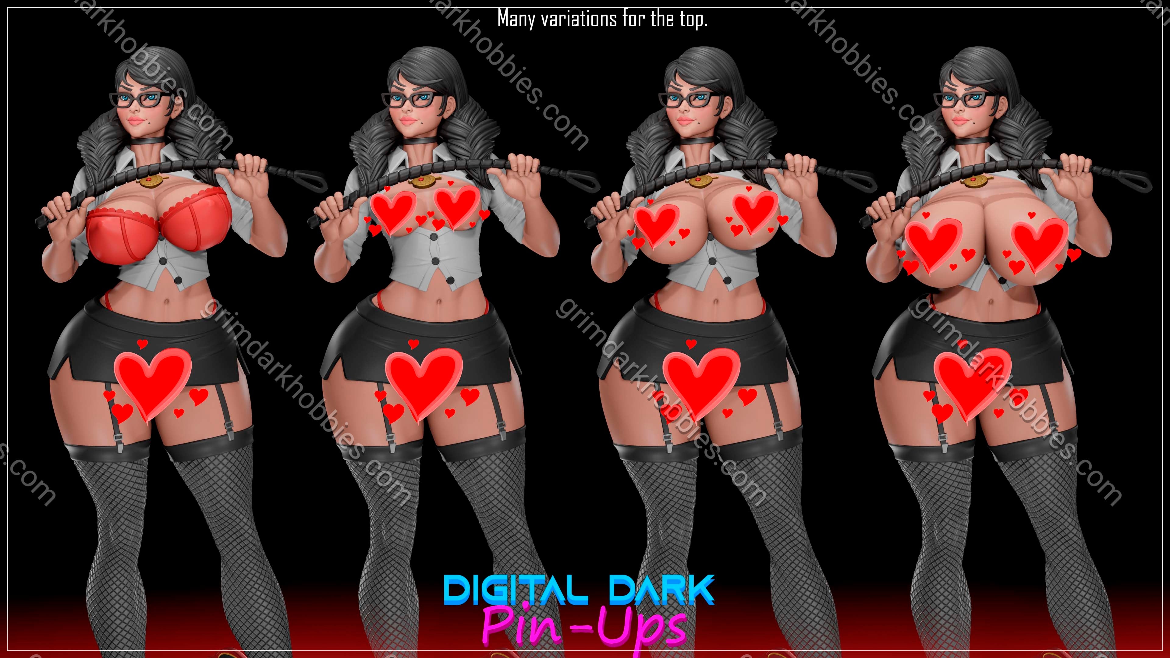 Digital Dark Pin-Ups Bayonetta Fan Art – 1:10-1:4 Scale Print-to-Order 3D Printed Resin Model Kit