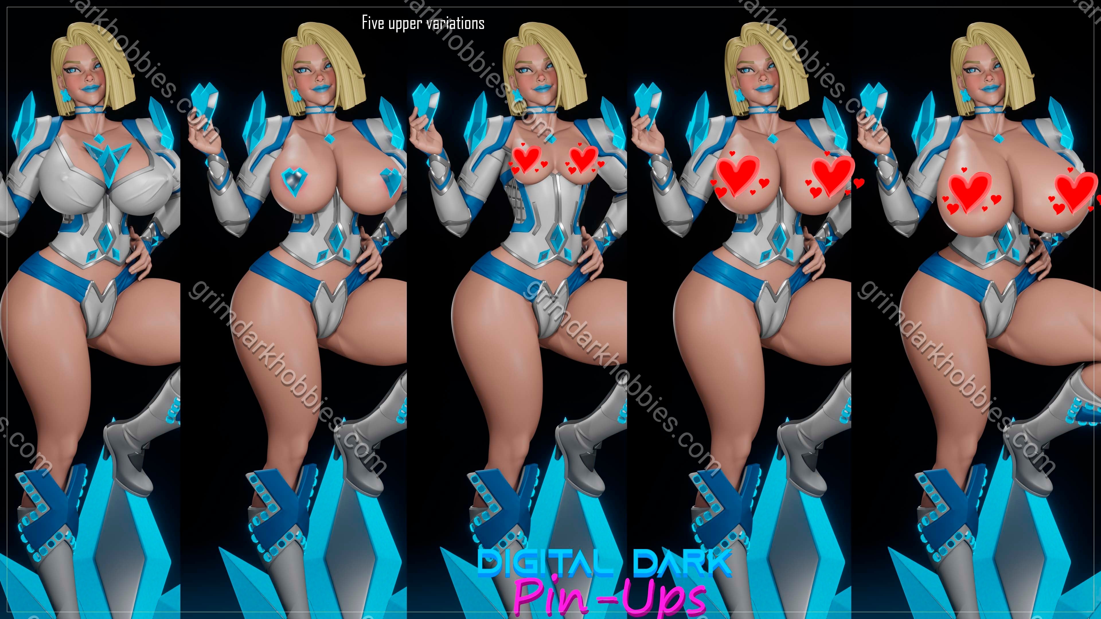 Digital Dark Pin-Ups Emma Frost Fan Art – 1:10-1:4 Scale Print-to-Order 3D Printed Resin Model Kit.