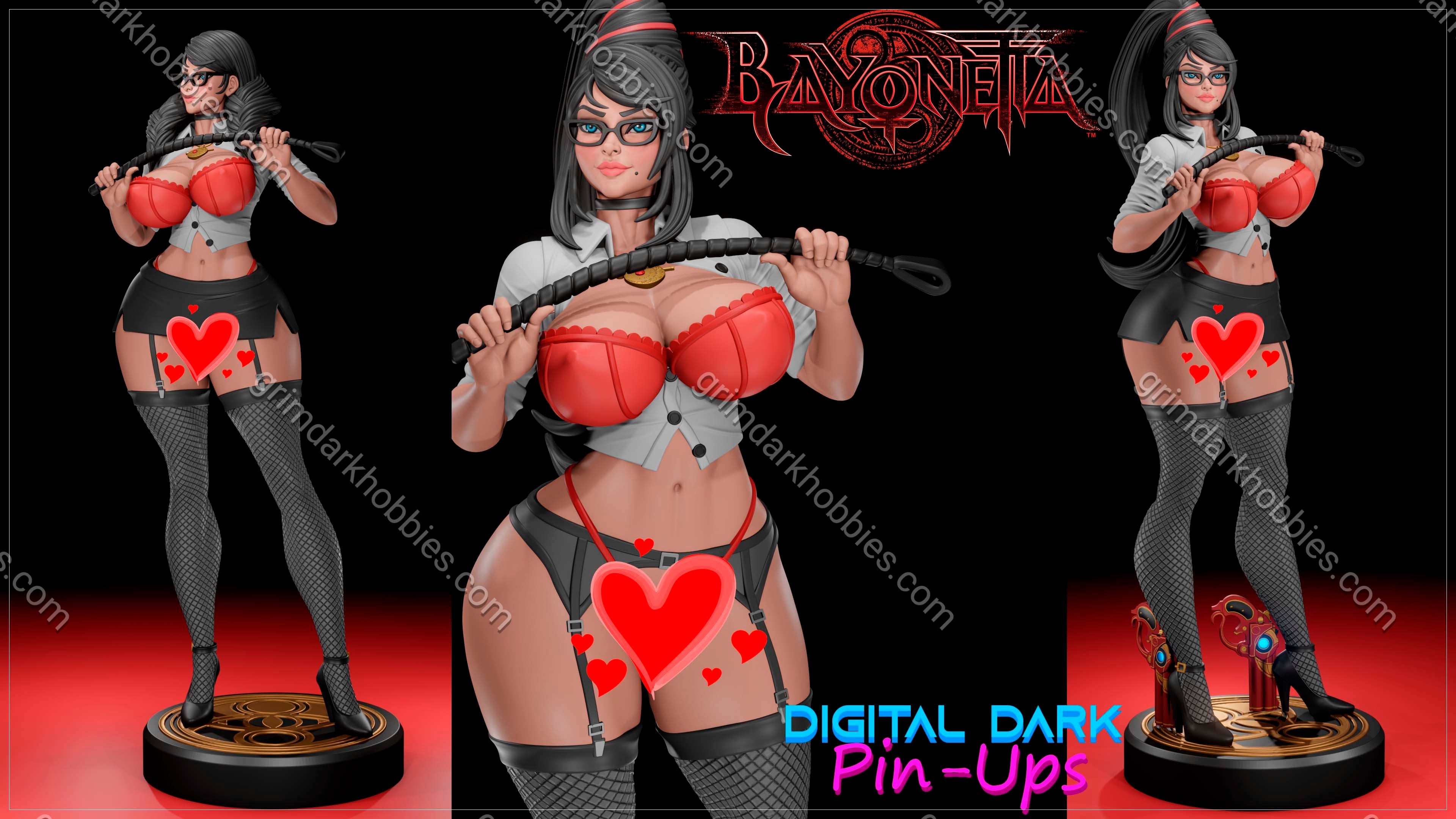 Digital Dark Pin-Ups Bayonetta Fan Art – 1:10-1:4 Scale Print-to-Order 3D Printed Resin Model Kit