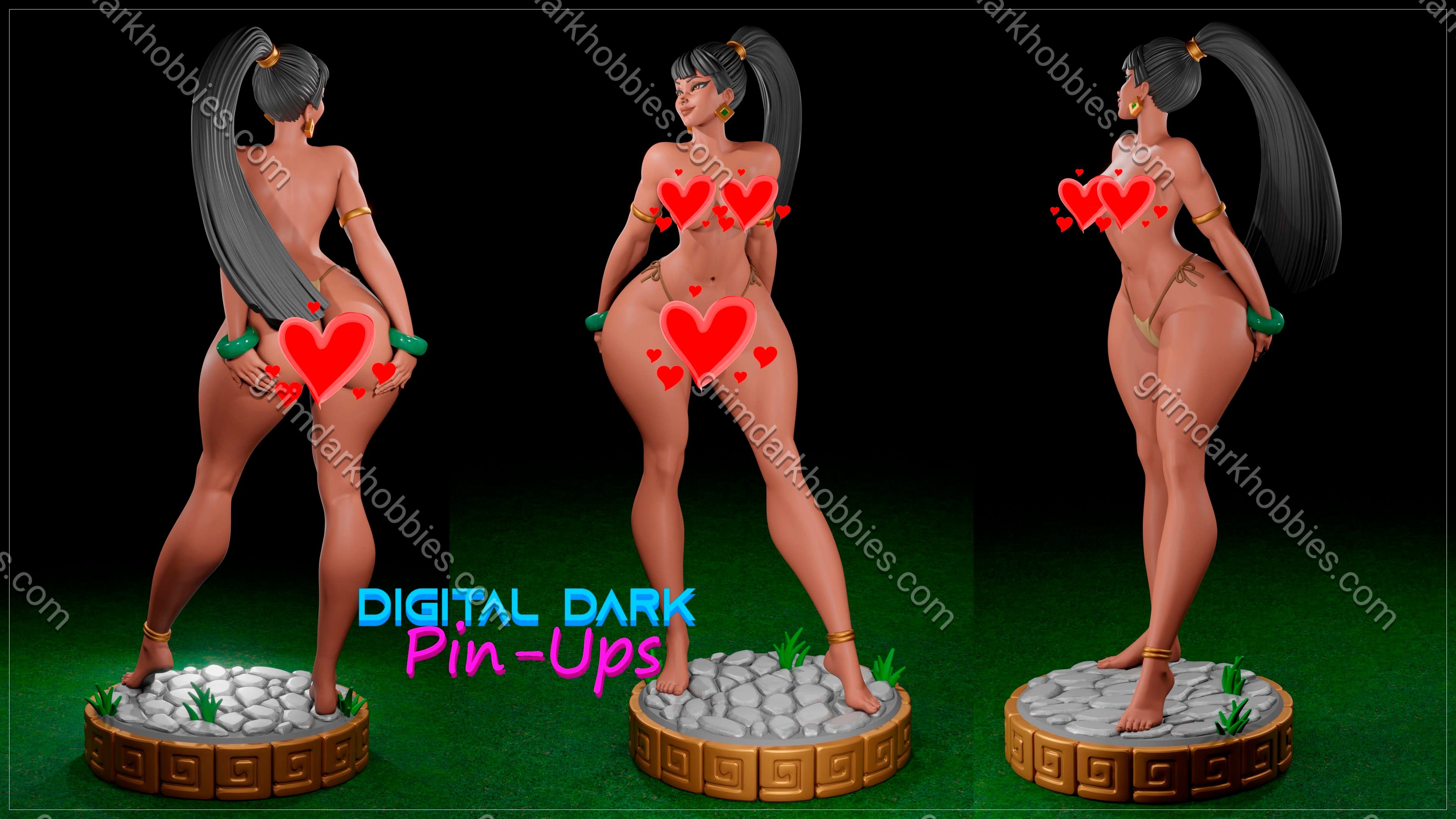 Digital Dark Pin-Ups Chel Fan Art – 1:12 Scale Print-to-Order 3D Printed Resin Model Kit