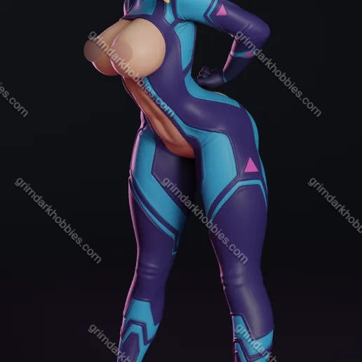 Texelion Samus Zero Suit Malfunction Fan Art – 1:24 Scale Print-to-Order 3D Printed Resin Model Kit