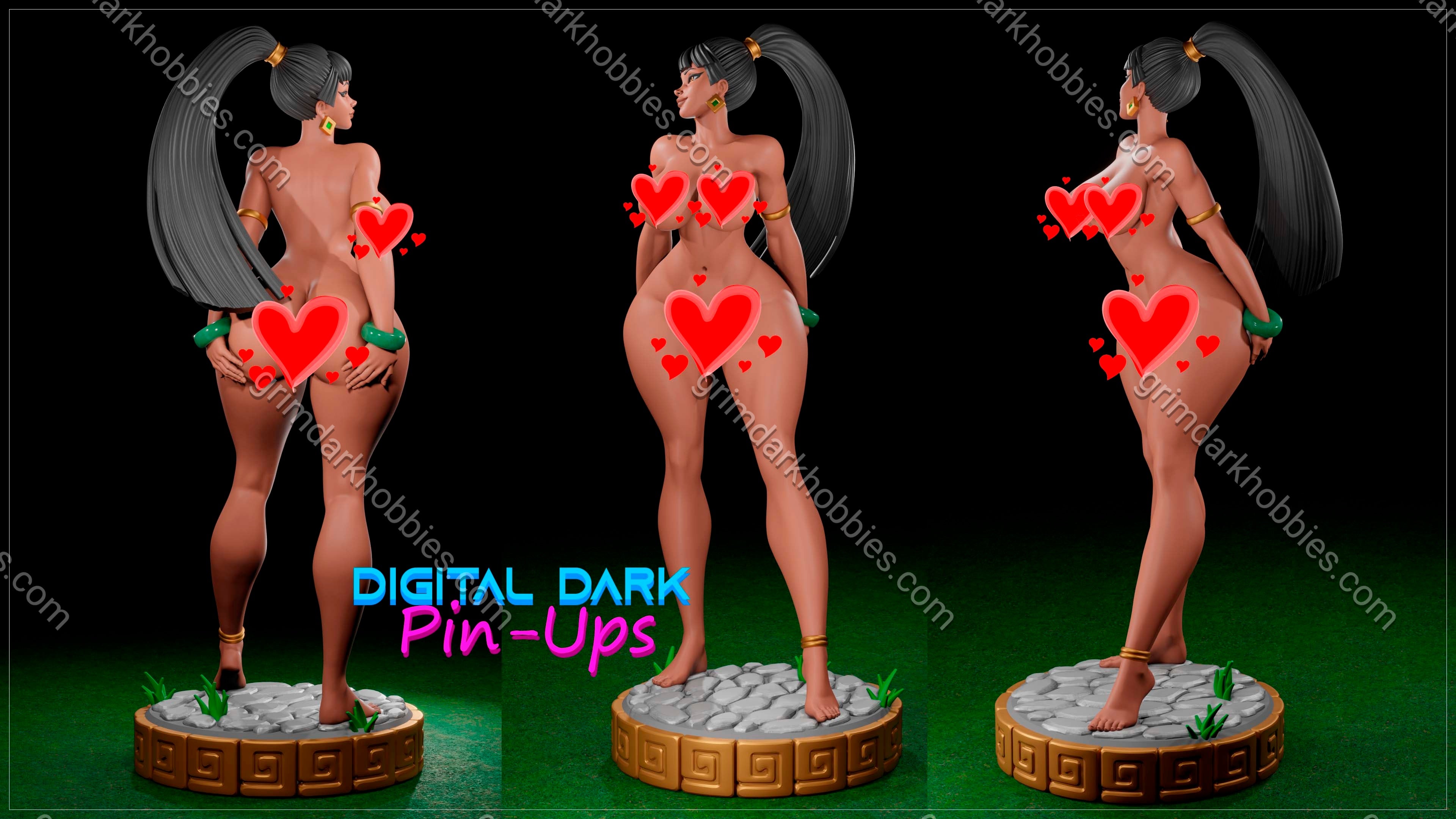 Digital Dark Pin-Ups Chel Fan Art – 1:10-1:4 Scale Print-to-Order 3D Printed Resin Model Kit