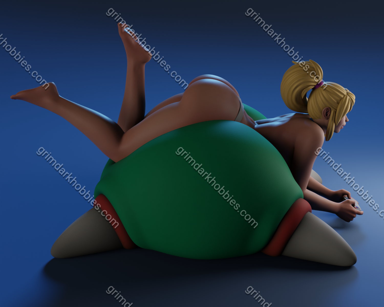 Texelion Relaxed Samus Fan Art – 1:12 Scale Print-to-Order 3D Printed Resin Model Kit