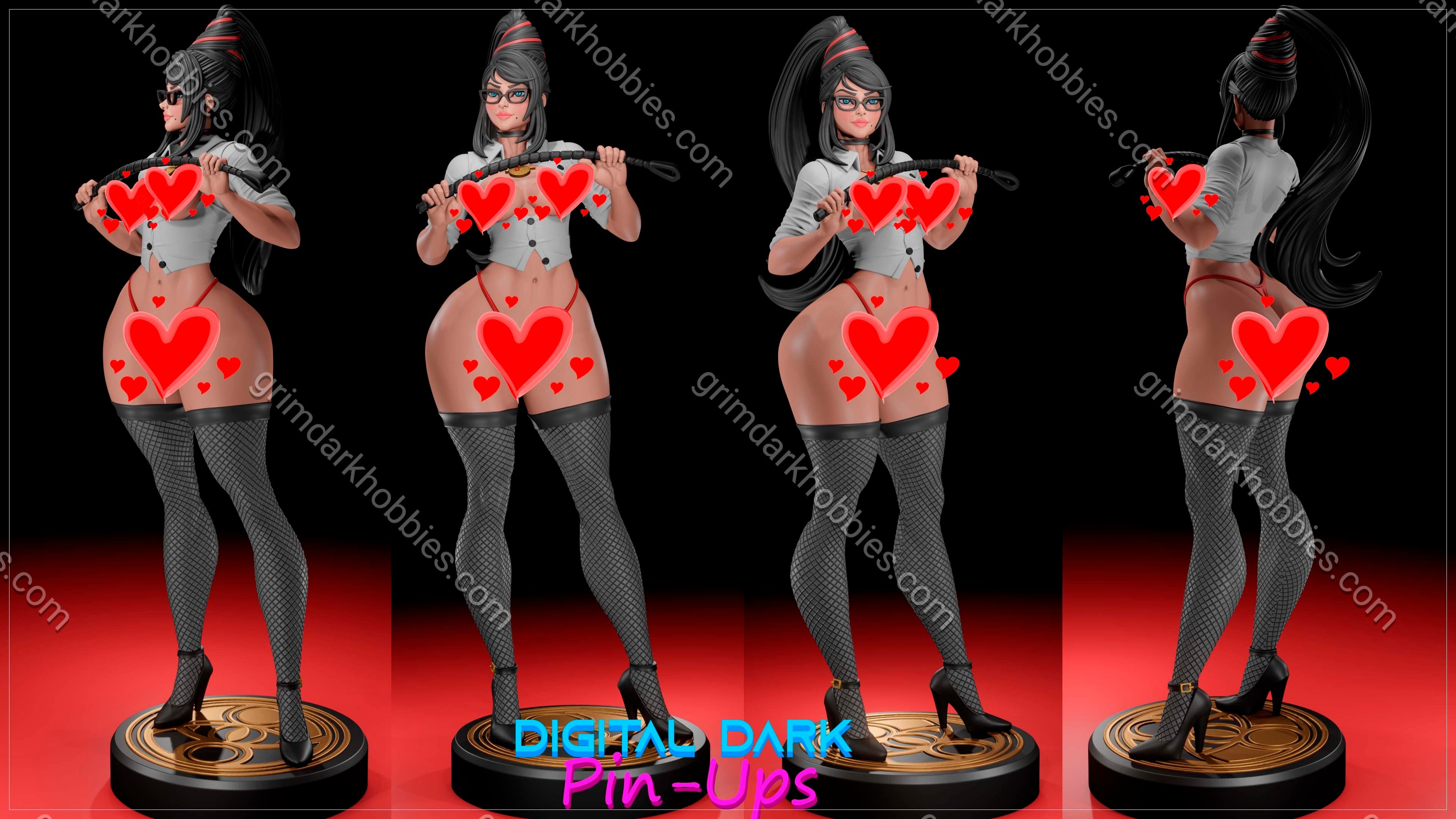 Digital Dark Pin-Ups Bayonetta Fan Art – 1:10-1:4 Scale Print-to-Order 3D Printed Resin Model Kit