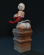 Texelion Pin-Up Santa Jessica w/ Head-Swap Fan Art 1:10-1:4 Scale Print-to-Order 3D Printed Resin Model Kit
