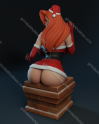 Texelion Pin-Up Santa Jessica w/ Head-Swap Fan Art 1:24 Scale Print-to-Order 3D Printed Resin Model Kit