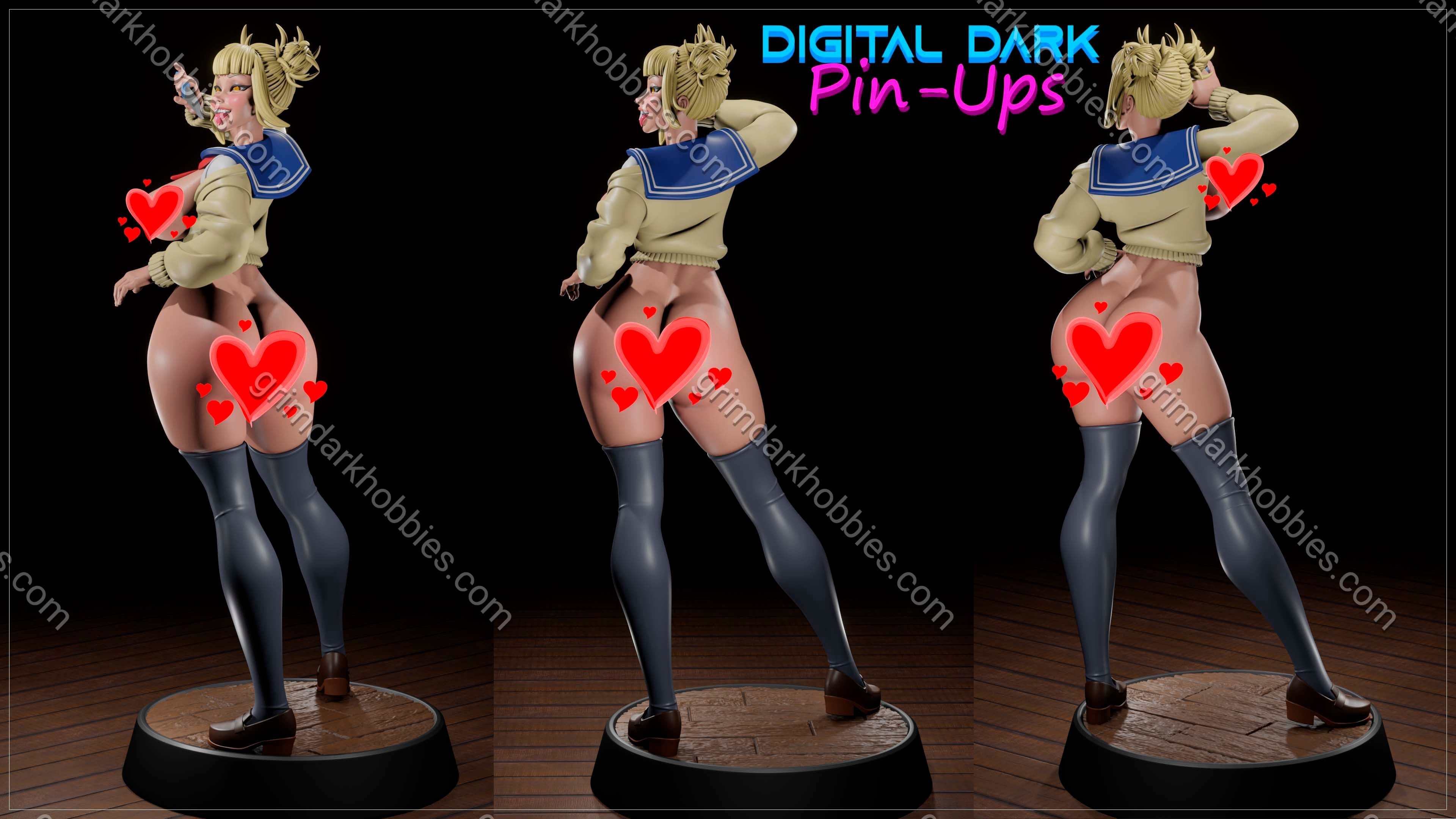 Digital Dark Pin-Ups Himiko Toga Fan Art – 1:12 Scale Print-to-Order 3D Printed Resin Model Kit