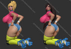 Texelion Rollergirl Chun-Li Fan Art – 1:24 Scale Print-to-Order 3D Printed Resin Model Kit