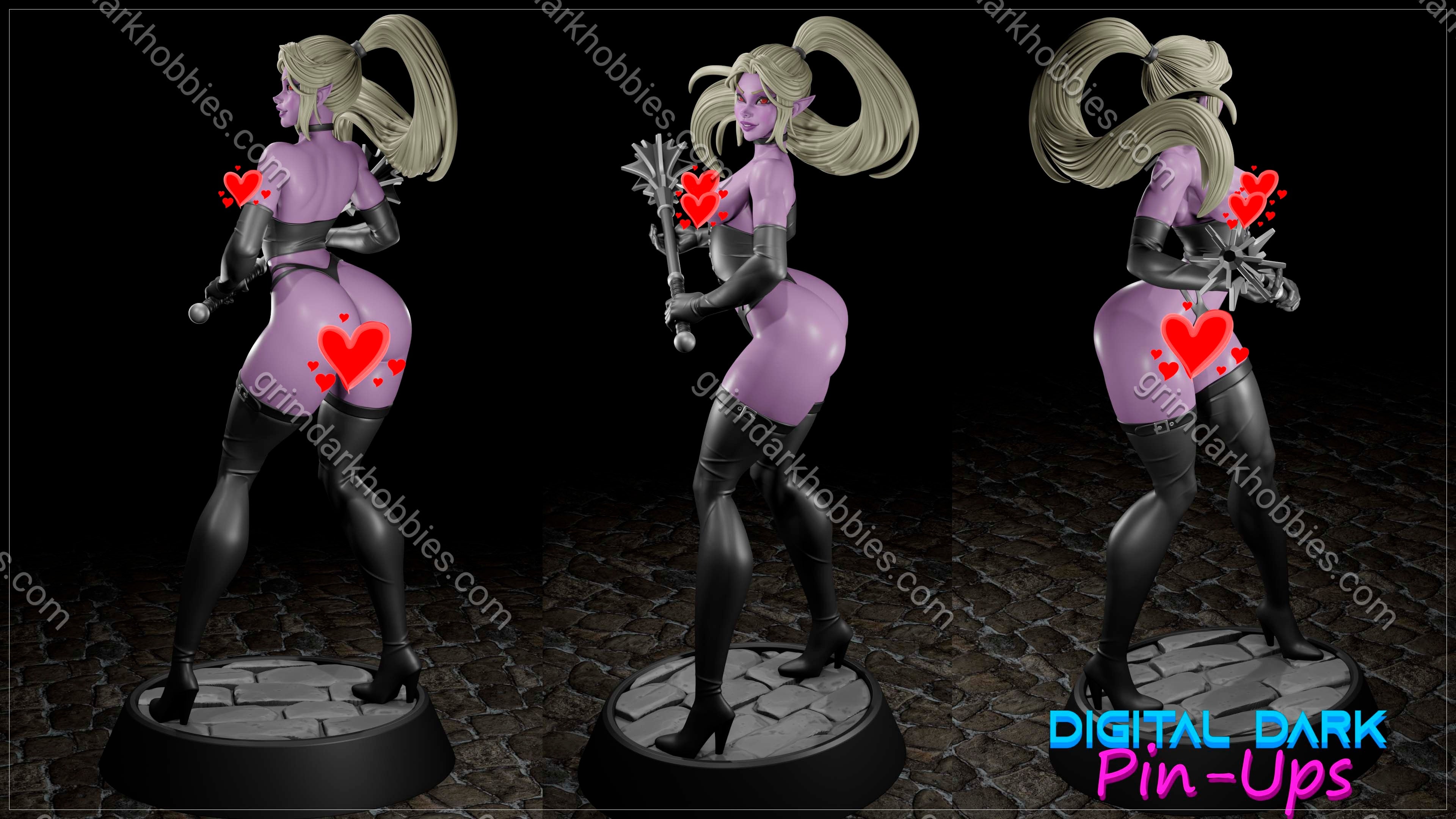 Digital Dark Pin-Ups Minthara Fan Art – 1:12 Scale Print-to-Order 3D Printed Resin Model Kit