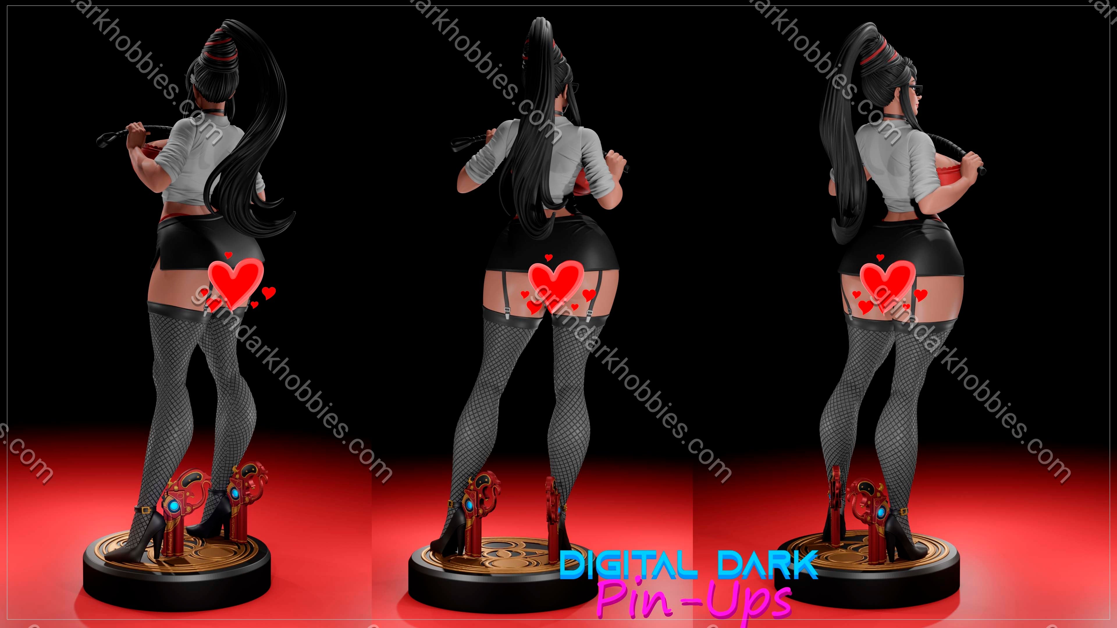 Digital Dark Pin-Ups Bayonetta Fan Art – 1:12 Scale Print-to-Order 3D Printed Resin Model Kit