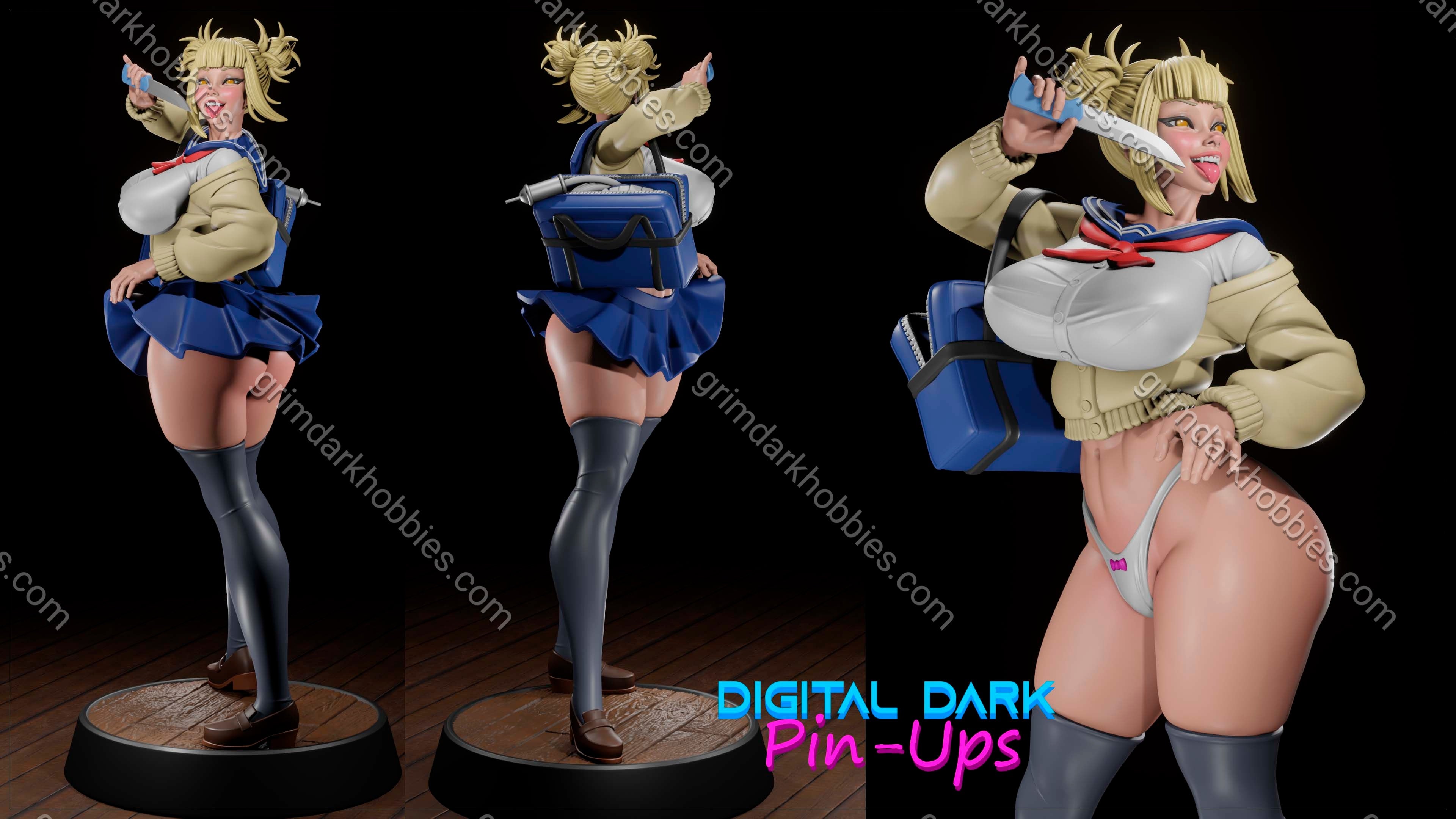 Digital Dark Pin-Ups Himiko Toga Fan Art – 1:12 Scale Print-to-Order 3D Printed Resin Model Kit