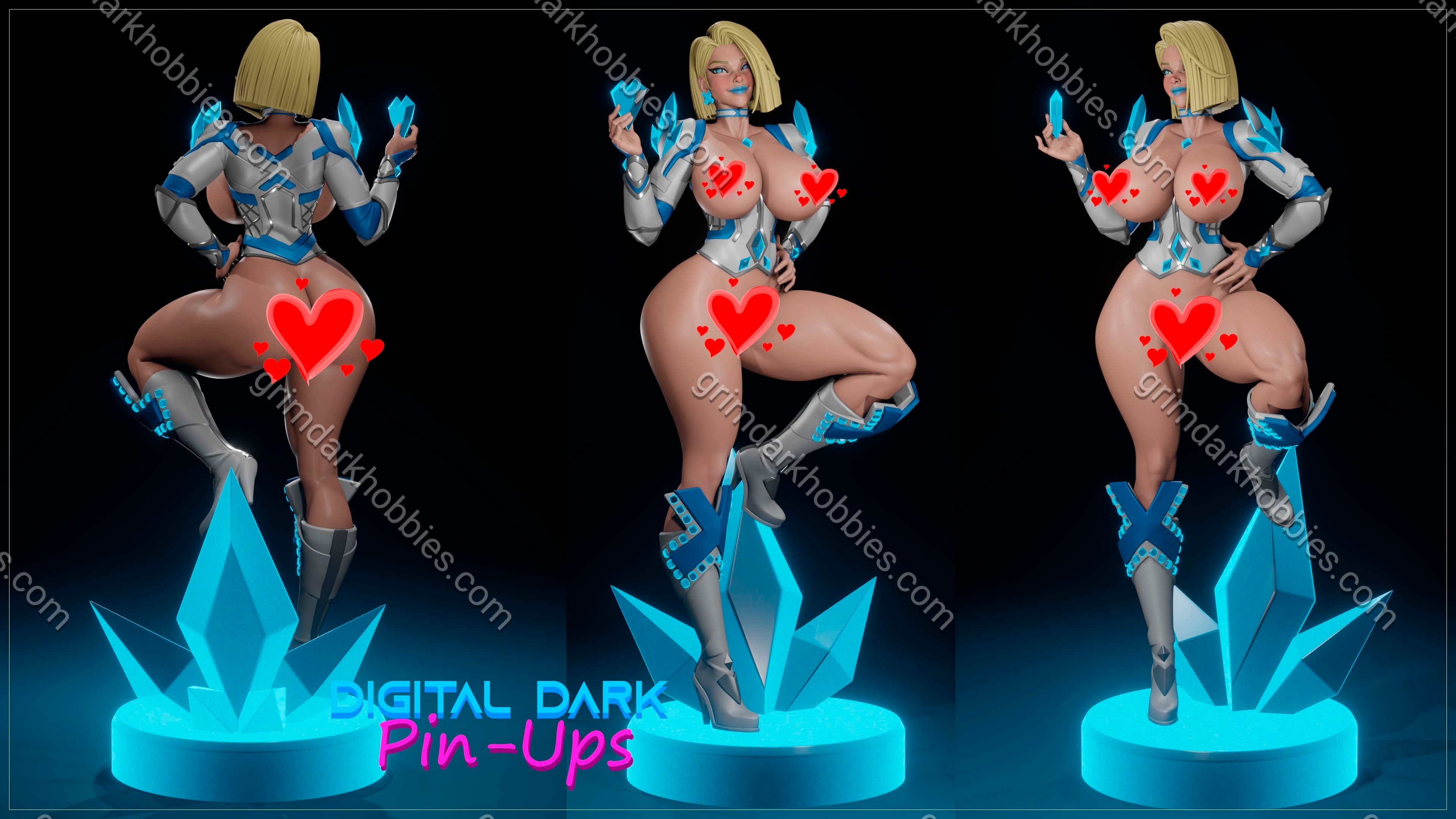 Digital Dark Pin-Ups Emma Frost Fan Art – 1:10-1:4 Scale Print-to-Order 3D Printed Resin Model Kit.