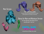 Digital Dark Pin-Up Gamer Girl 4 & 5 Diorama – 1:10-1:4 Scale Print-to-Order 3D Printed Resin Model Kit