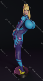 Texelion Samus Zero Suit Malfunction Fan Art – 1:24 Scale Print-to-Order 3D Printed Resin Model Kit