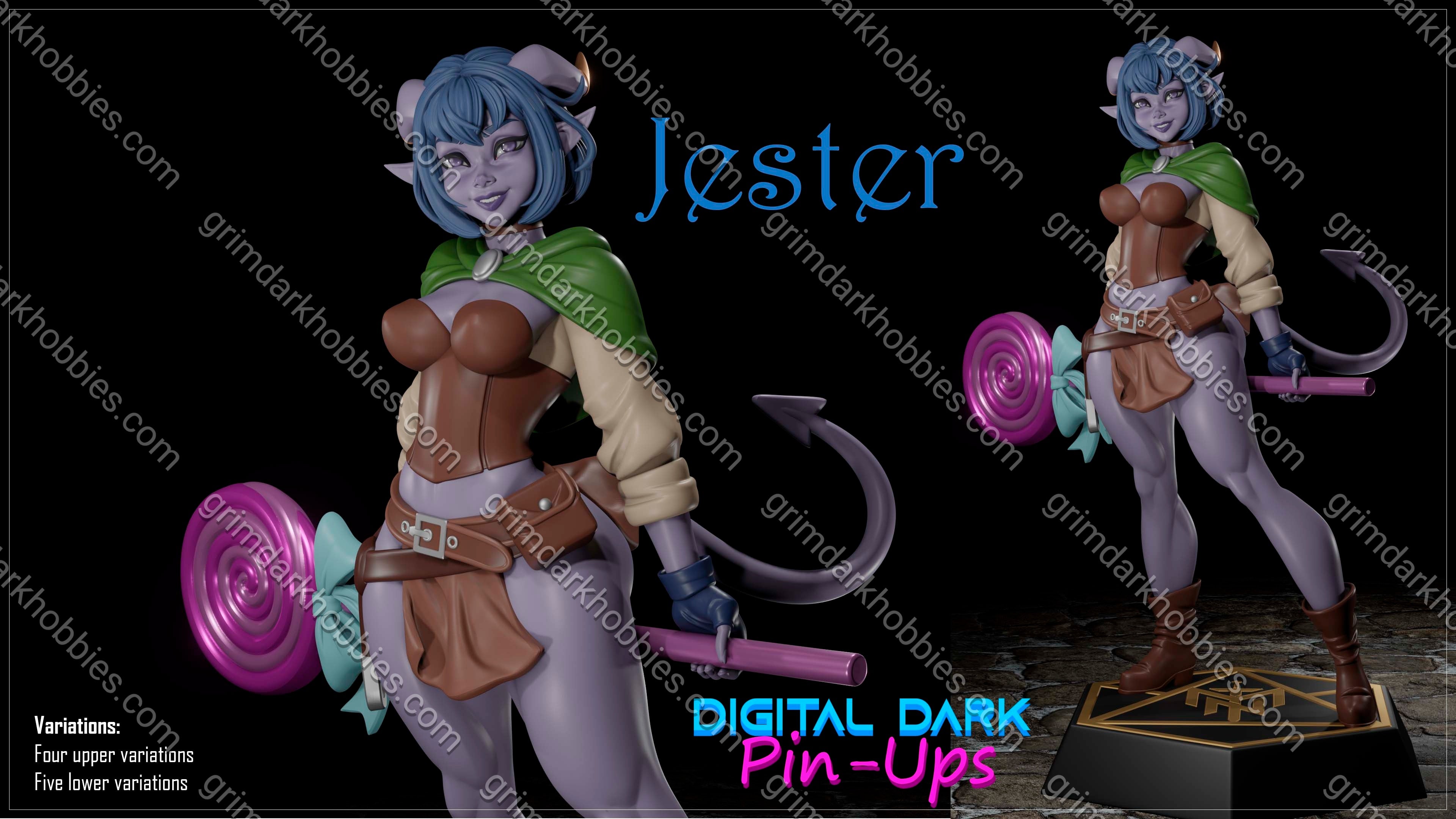 Digital Dark Pin-Ups Jester – 1:12 Scale Print-to-Order Model