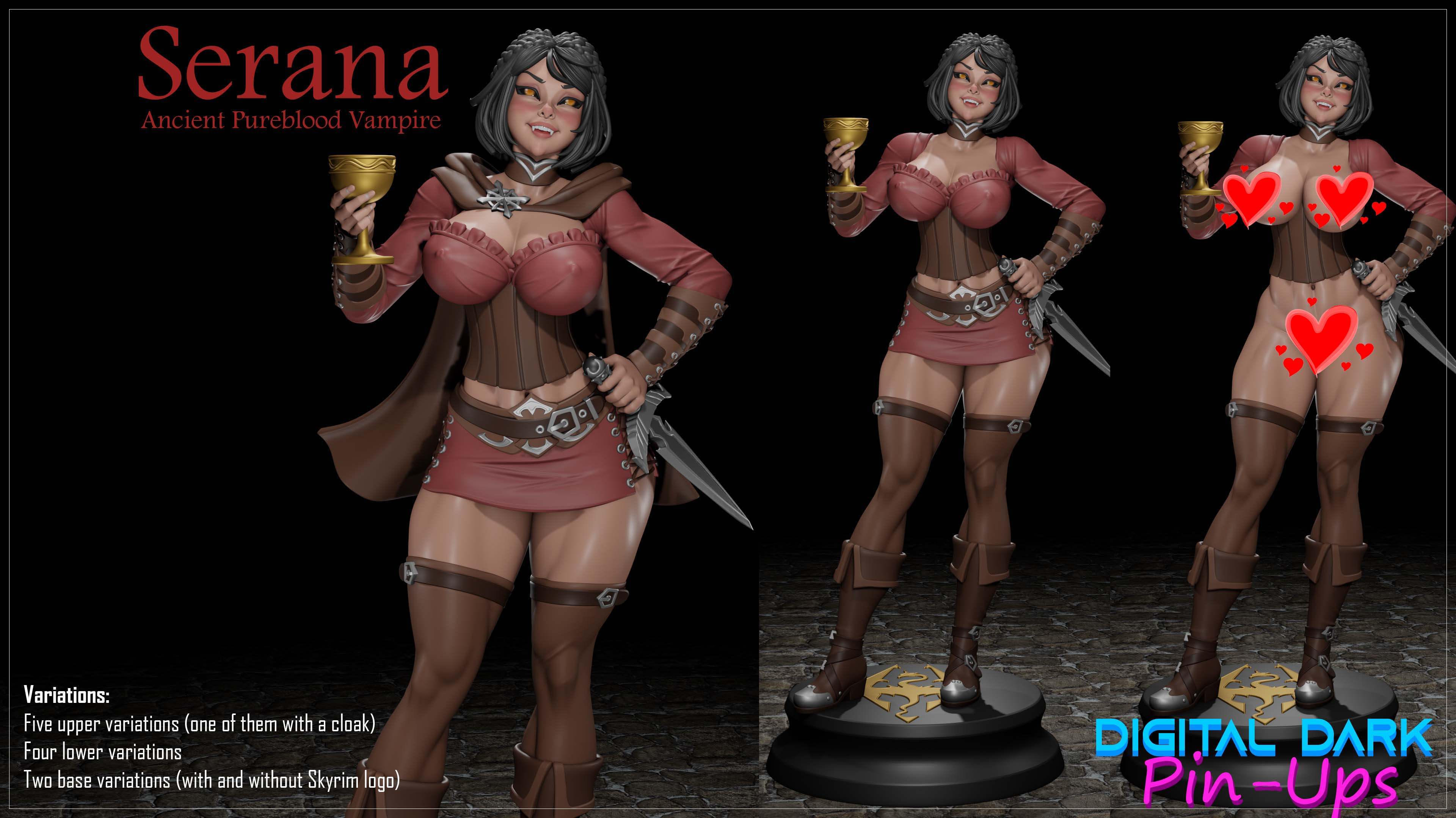 Digital Dark Pin-Ups Serana – 1:12 Scale Print-to-Order Model