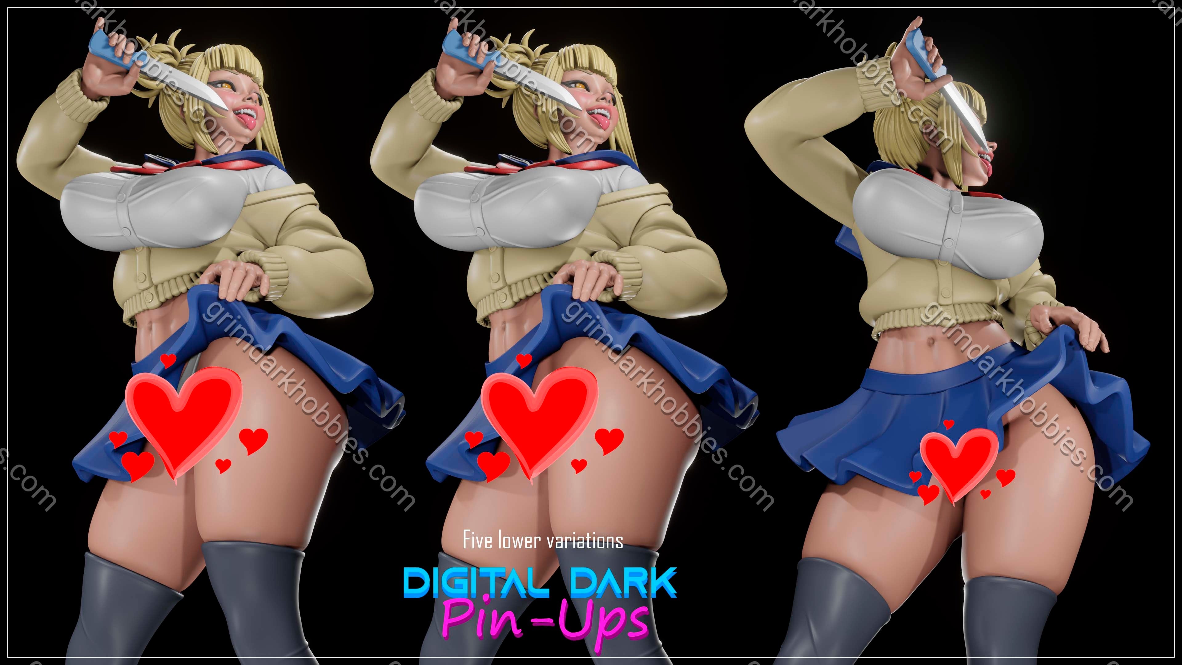 Digital Dark Pin-Ups Himiko Toga Fan Art – 1:12 Scale Print-to-Order 3D Printed Resin Model Kit