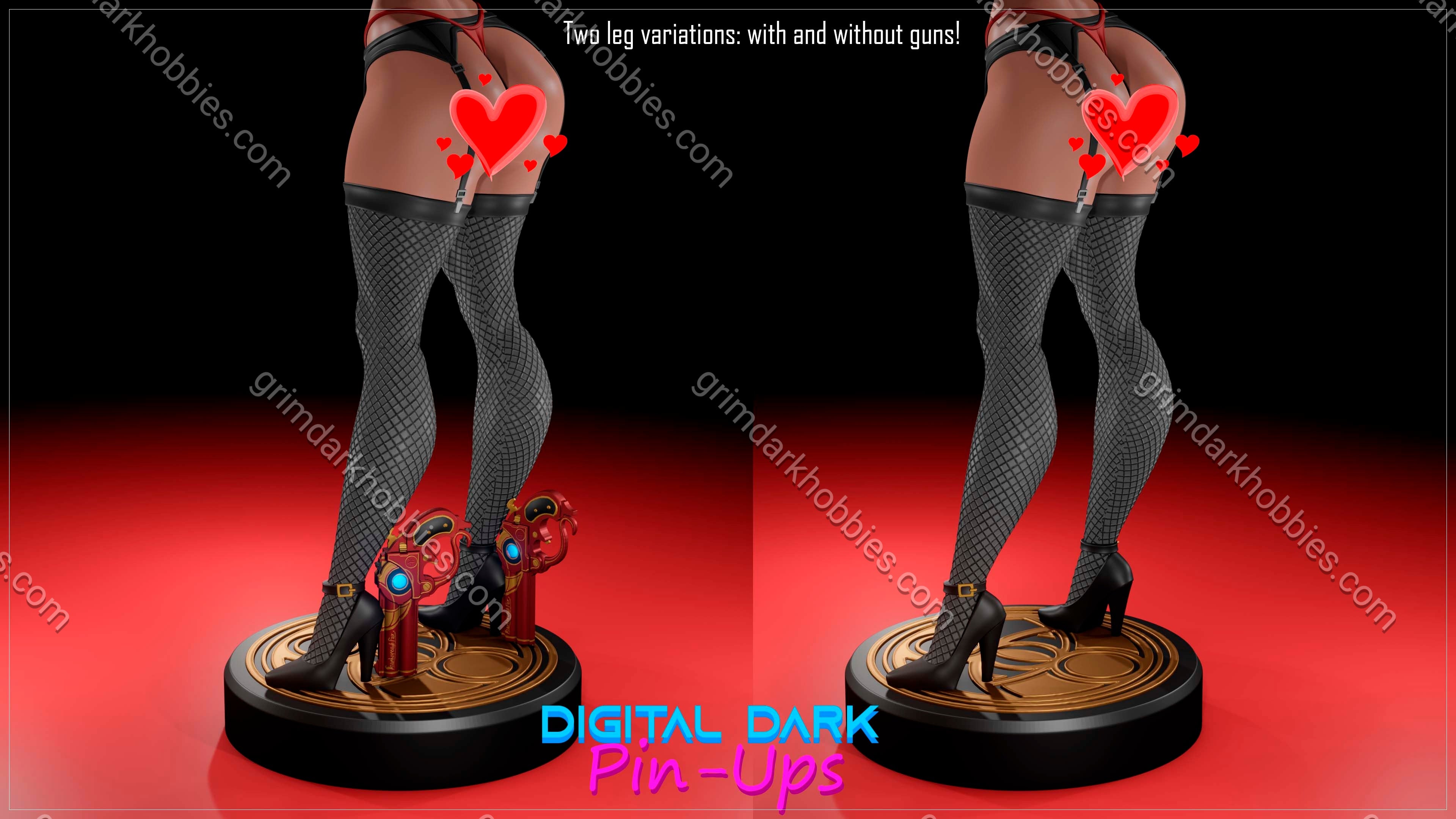 Digital Dark Pin-Ups Bayonetta Fan Art – 1:12 Scale Print-to-Order 3D Printed Resin Model Kit