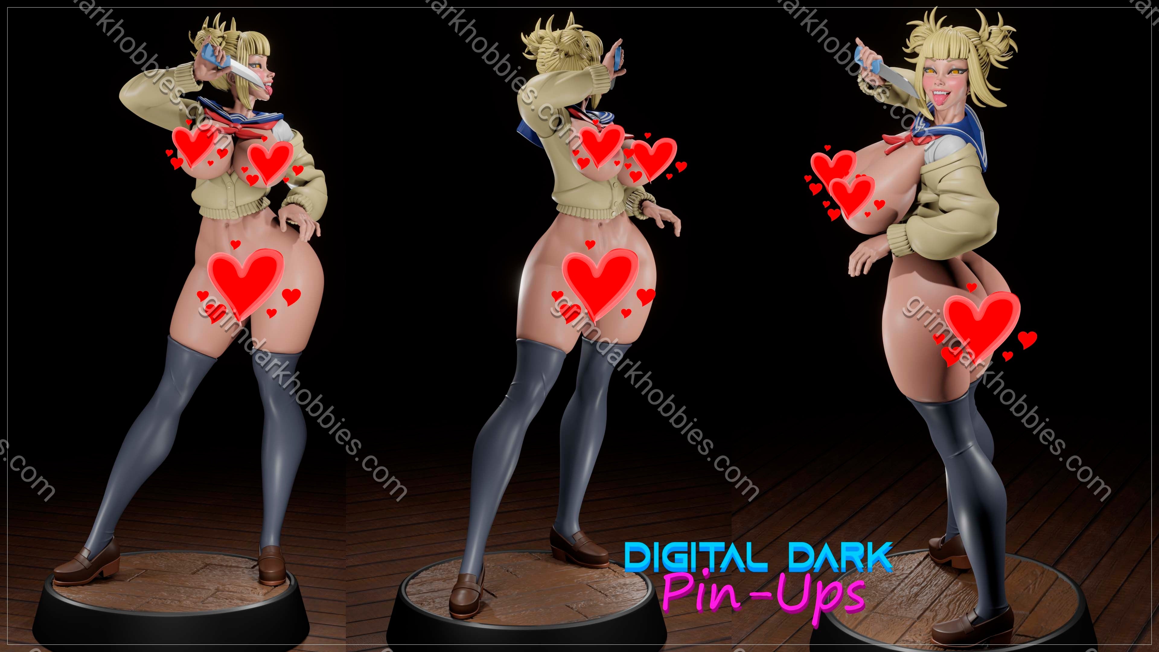 Digital Dark Pin-Ups Himiko Toga Fan Art – 1:12 Scale Print-to-Order 3D Printed Resin Model Kit