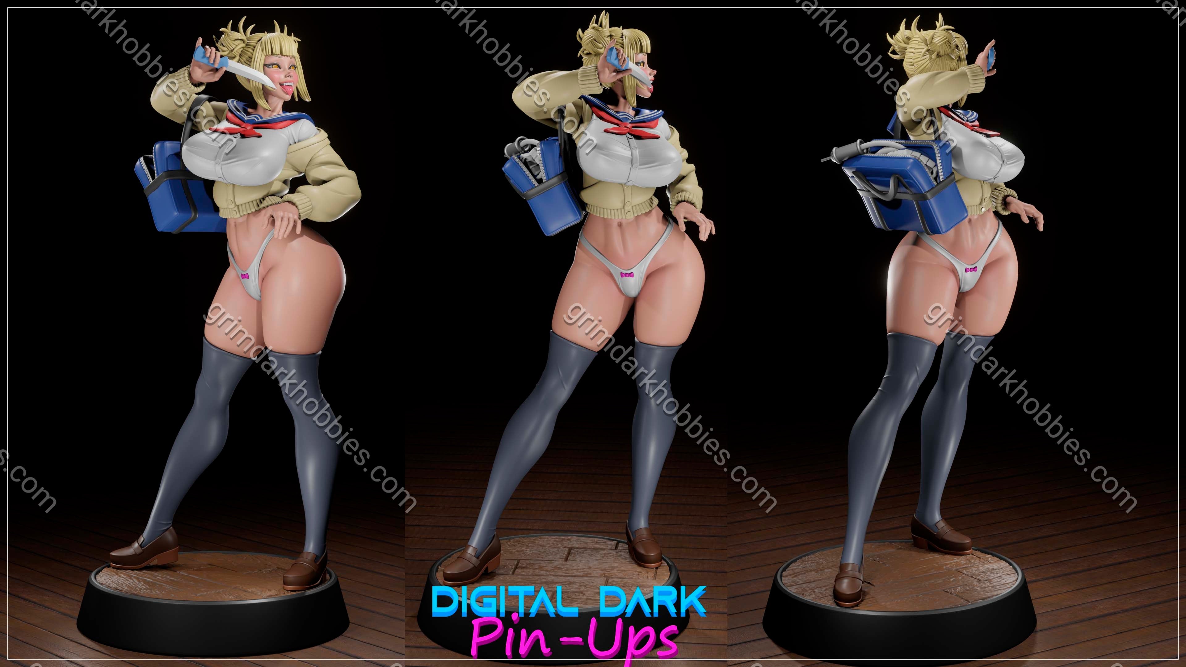 Digital Dark Pin-Ups Himiko Toga Fan Art – 1:12 Scale Print-to-Order 3D Printed Resin Model Kit