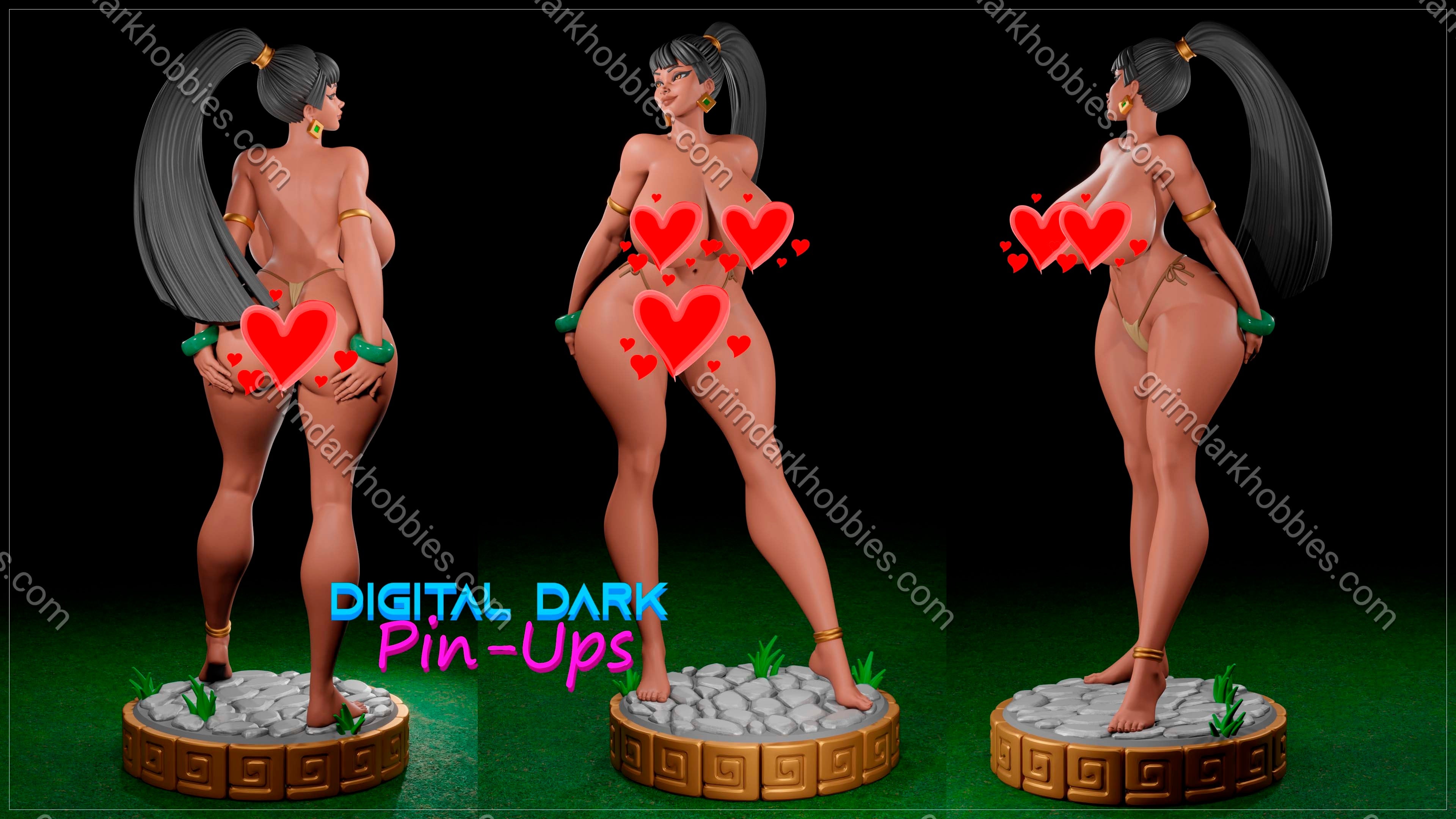 Digital Dark Pin-Ups Chel Fan Art – 1:12 Scale Print-to-Order 3D Printed Resin Model Kit