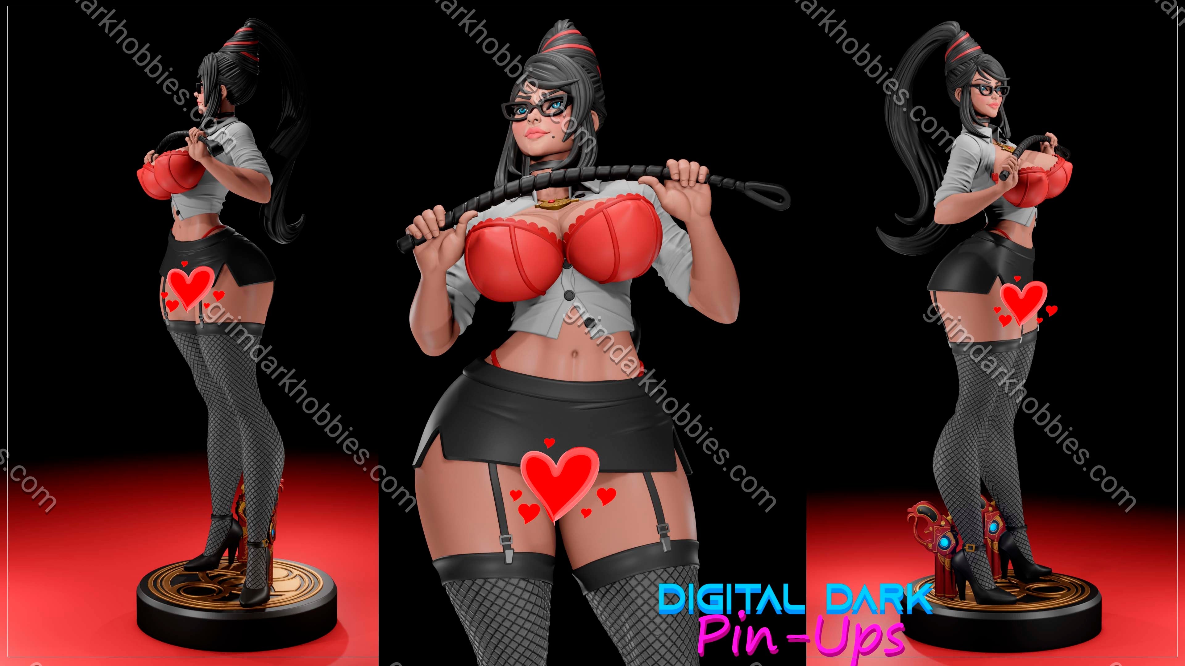 Digital Dark Pin-Ups Bayonetta Fan Art – 1:10-1:4 Scale Print-to-Order 3D Printed Resin Model Kit