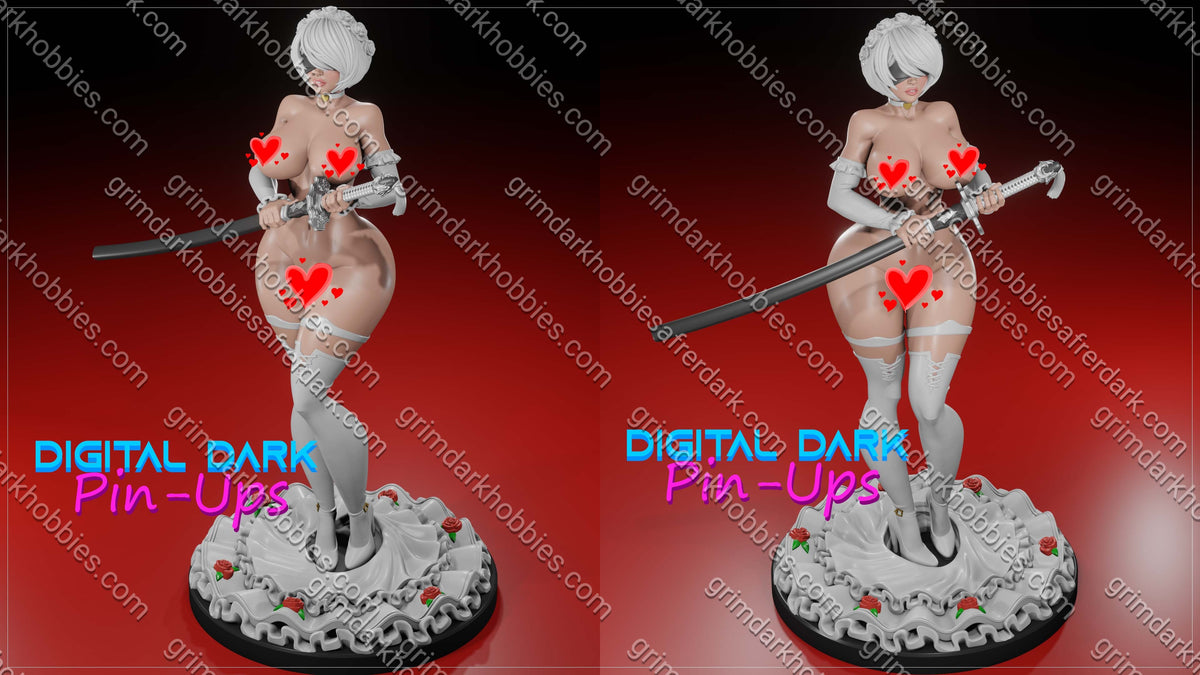 Digital Dark Pin-Ups Bride Pack Zelda, 2B, & Elf – 1:10-1:4 Scale Print-to-Order Model