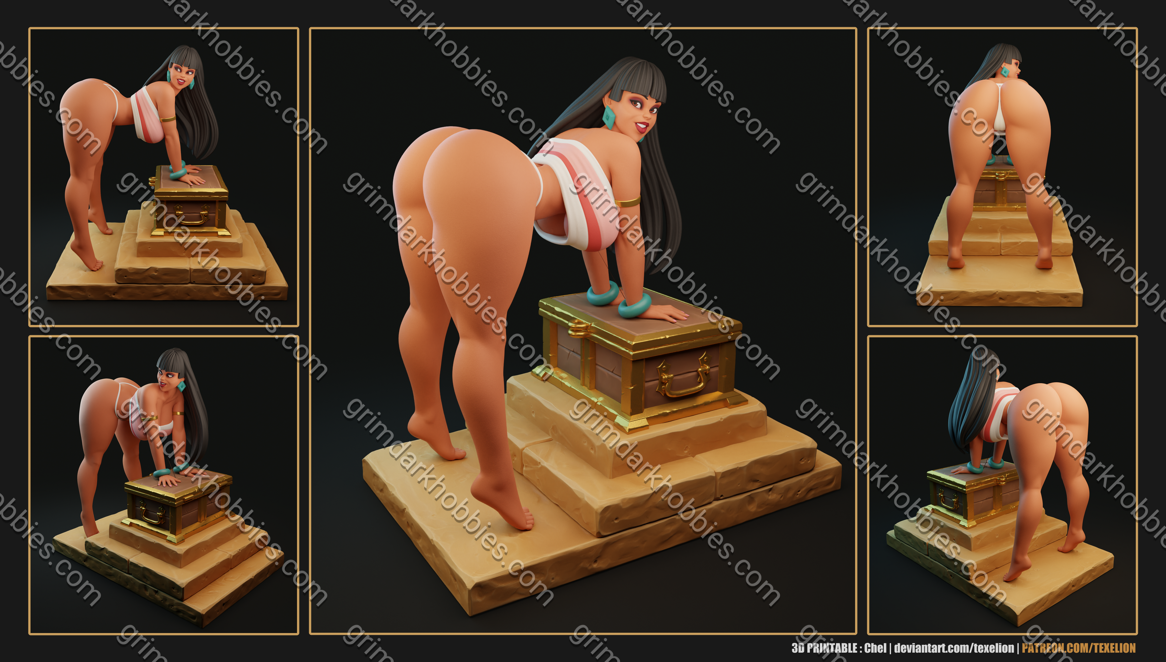 Texelion Chel Fan Art – 1:10-1:6 Scale Print-to-Order 3D Printed Resin Model Kit