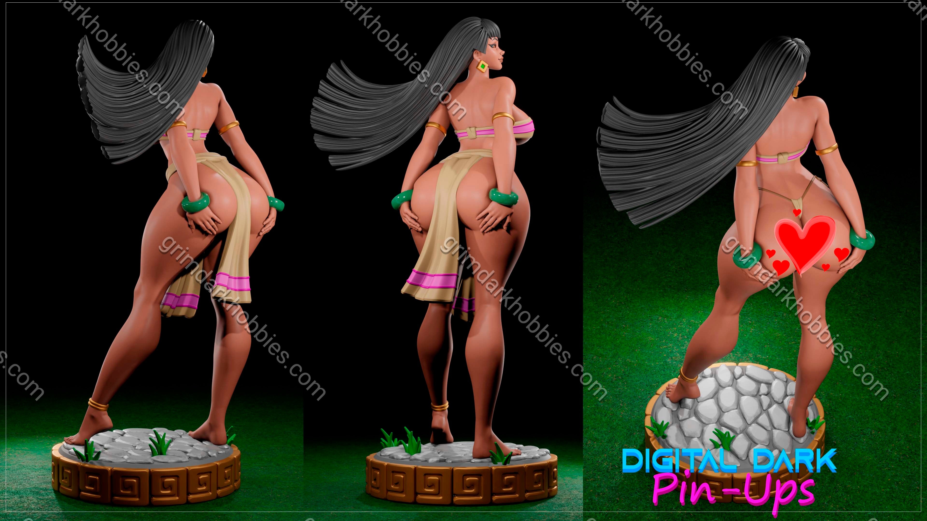 Digital Dark Pin-Ups Chel Fan Art – 1:10-1:4 Scale Print-to-Order 3D Printed Resin Model Kit